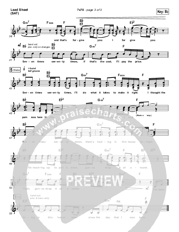 7x70 Lead Sheet (SAT) (Chris August)