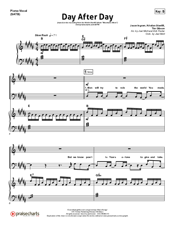 Day After Day Piano/Vocal (Kristian Stanfill)