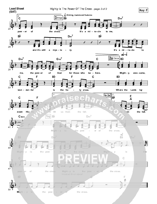 Mighty Is The Power Of The Cross Lead (SAT) (Phillips Craig & Dean)