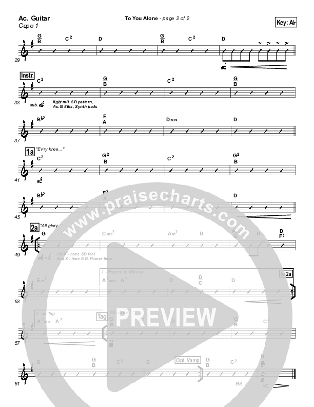 To You Alone Acoustic Guitar (Hillsong Worship)