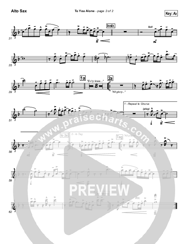 To You Alone Alto Sax (Hillsong Worship)