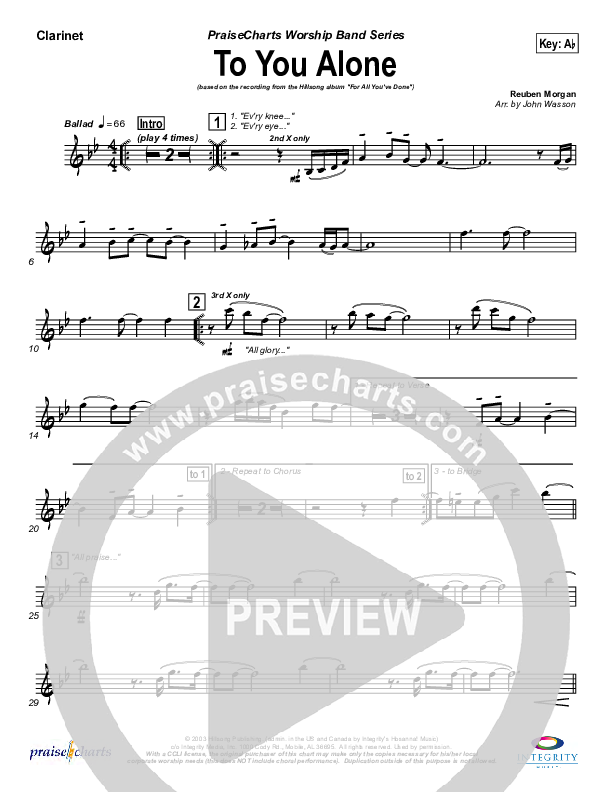 To You Alone Wind Pack (Hillsong Worship)