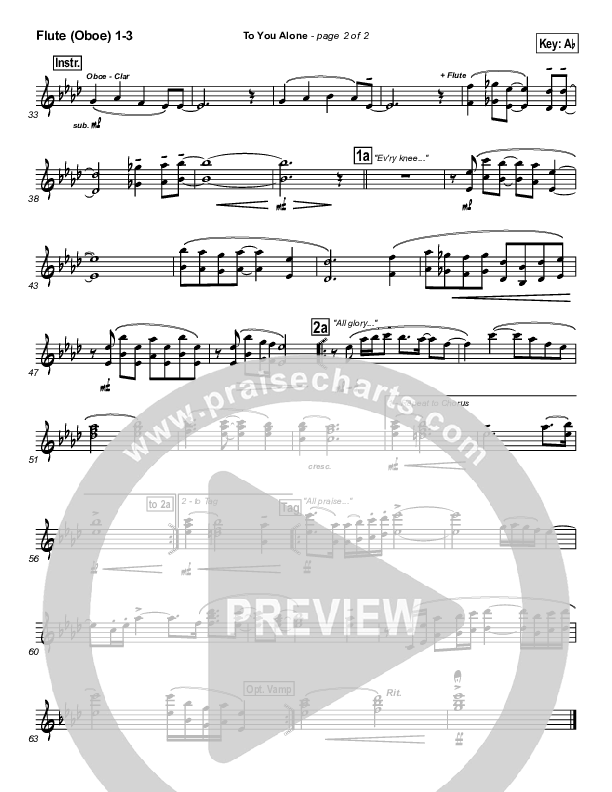 To You Alone Flute/Oboe 1/2/3 (Hillsong Worship)