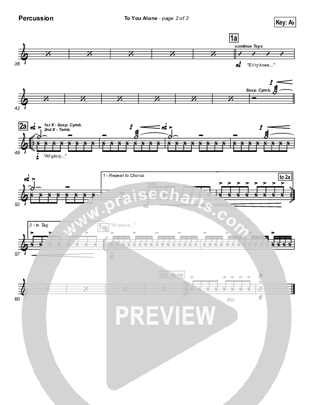 To You Alone Percussion (Hillsong Worship)