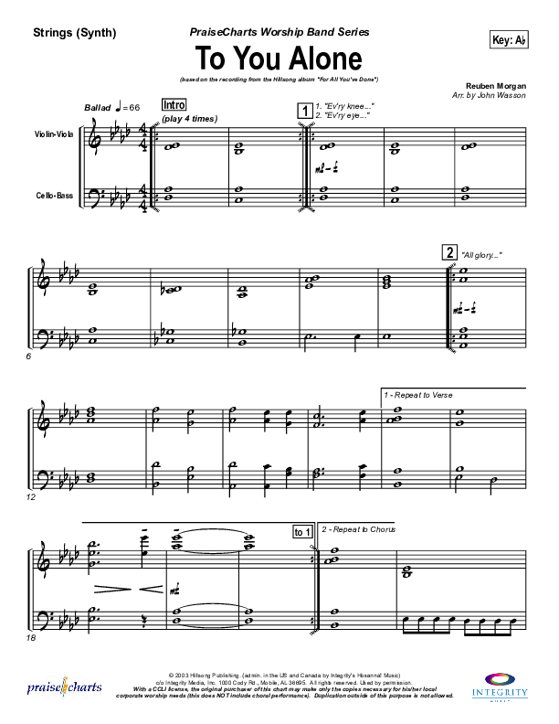 To You Alone Synth Strings (Hillsong Worship)