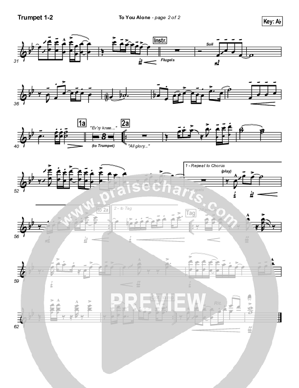 To You Alone Trumpet 1,2 (Hillsong Worship)