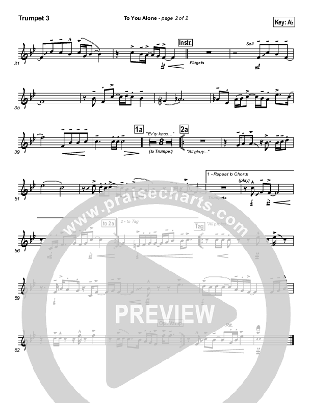 To You Alone Trumpet 3 (Hillsong Worship)