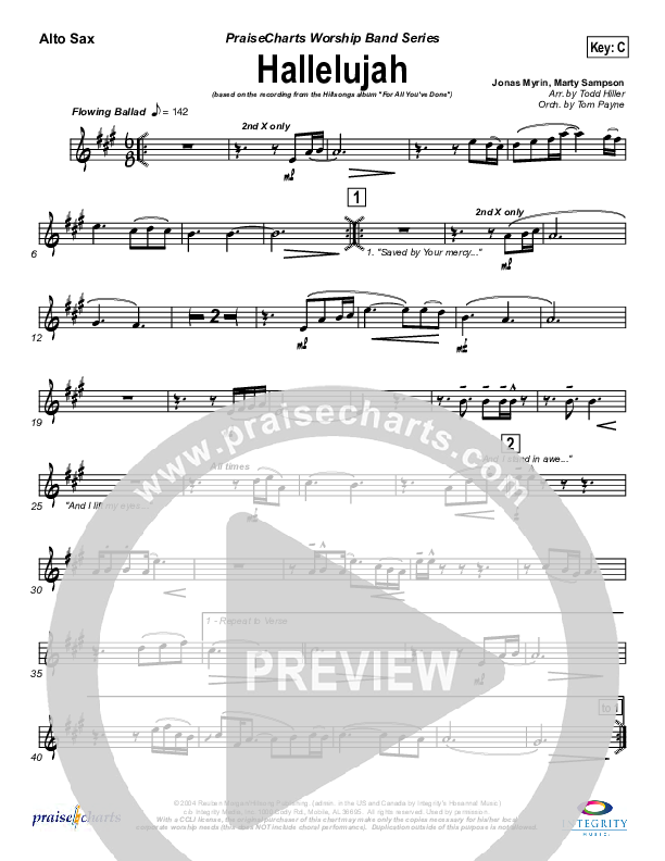 Hallelujah Alto Sax (Hillsong Worship)