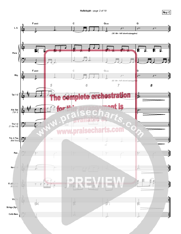 Hallelujah Conductor's Score (Hillsong Worship)