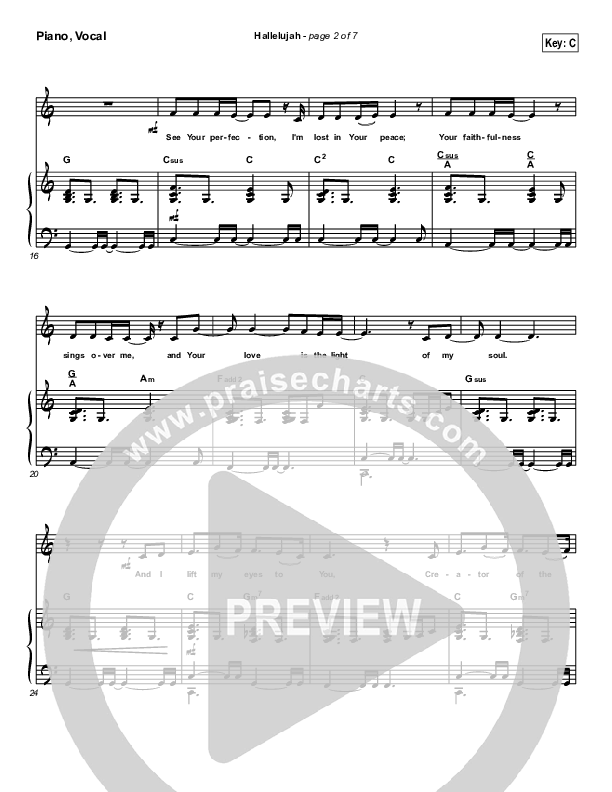 Hallelujah Piano/Vocal & Lead (Hillsong Worship)