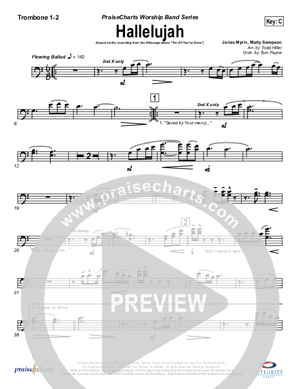 Hallelujah Trombone 1/2 (Hillsong Worship)