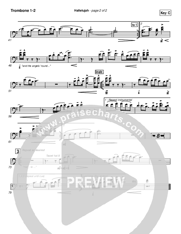 Hallelujah Trombone 1/2 (Hillsong Worship)