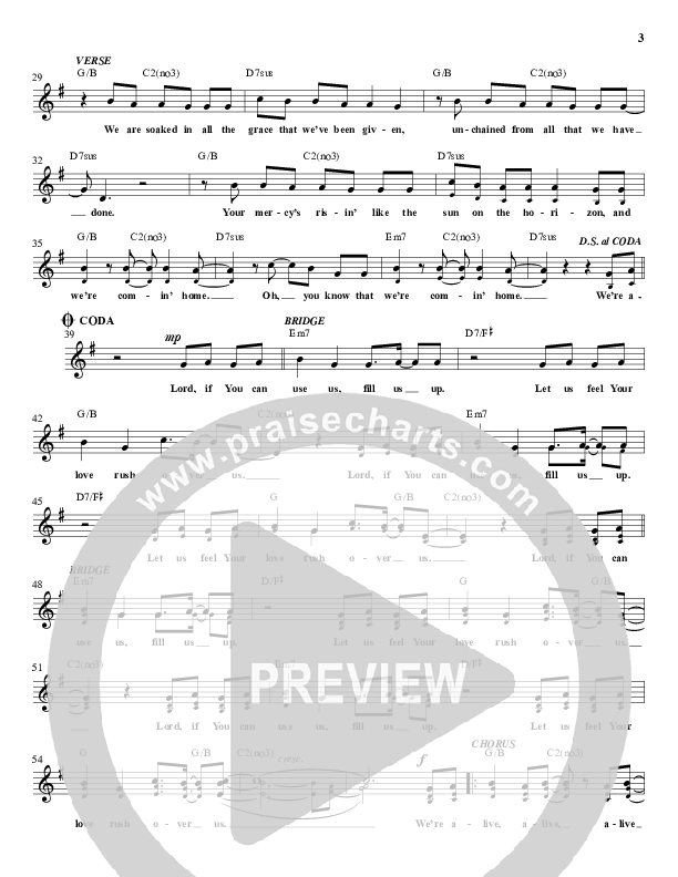 Alive Lead Sheet (All Sons & Daughters)