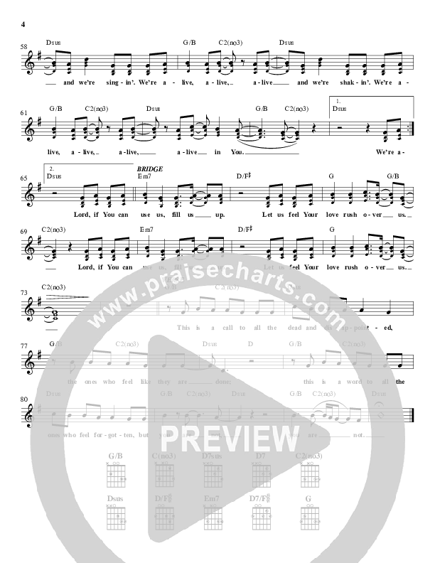Alive Lead Sheet (All Sons & Daughters)