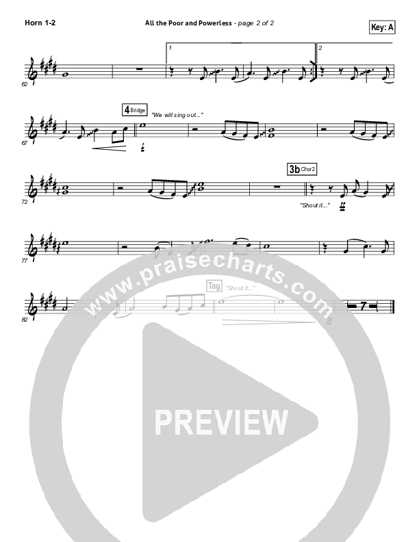 All The Poor And Powerless French Horn 1/2 (All Sons & Daughters)