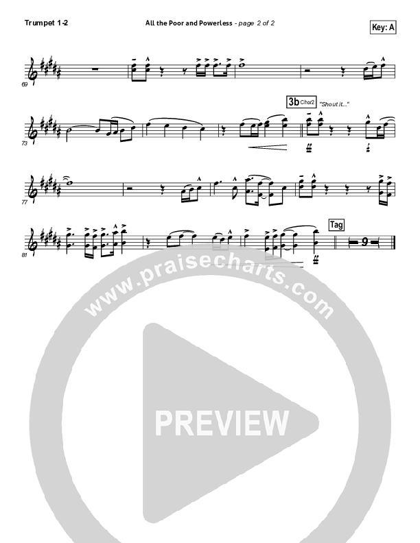 All The Poor And Powerless Trumpet 1,2 (All Sons & Daughters)