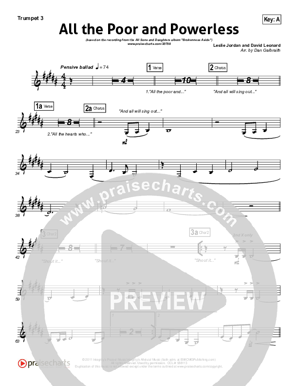 All The Poor And Powerless Trumpet 3 (All Sons & Daughters)