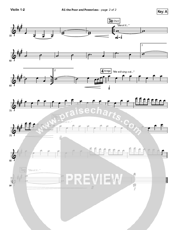 All The Poor And Powerless Violin 1/2 (All Sons & Daughters)