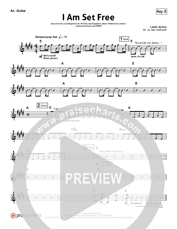 I Am Set Free Rhythm Chart (All Sons & Daughters)