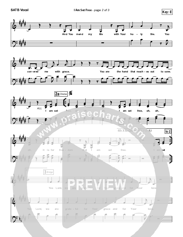 I Am Set Free Choir Sheet (SATB) (All Sons & Daughters)