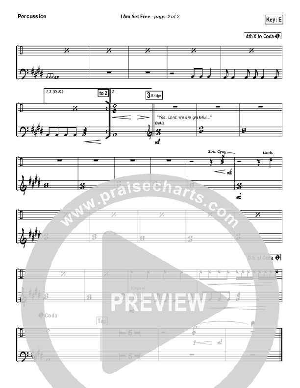 I Am Set Free Percussion (All Sons & Daughters)