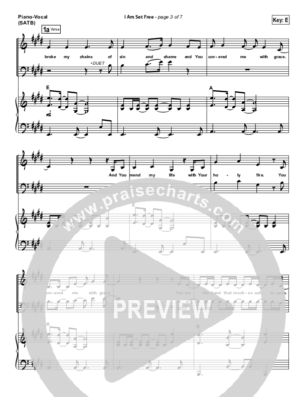 I Am Set Free Piano/Vocal (SATB) (All Sons & Daughters)