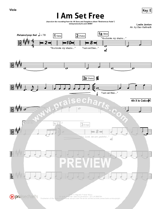 I Am Set Free Viola (All Sons & Daughters)