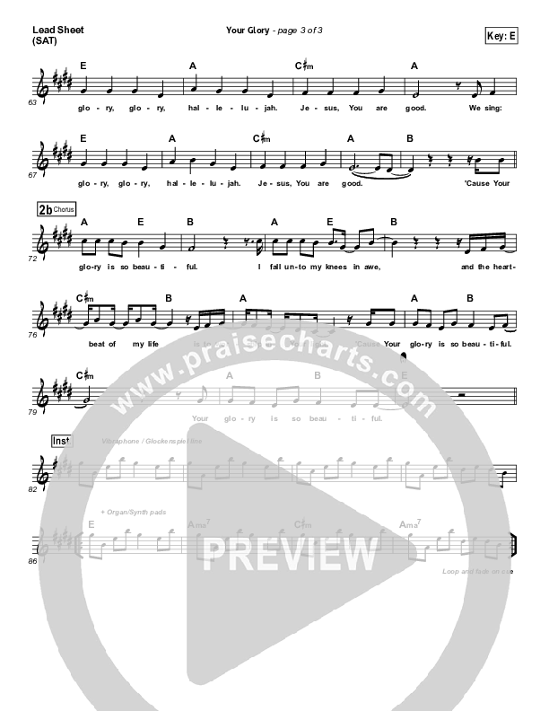 Your Glory Lead Sheet (SAT) (All Sons & Daughters)