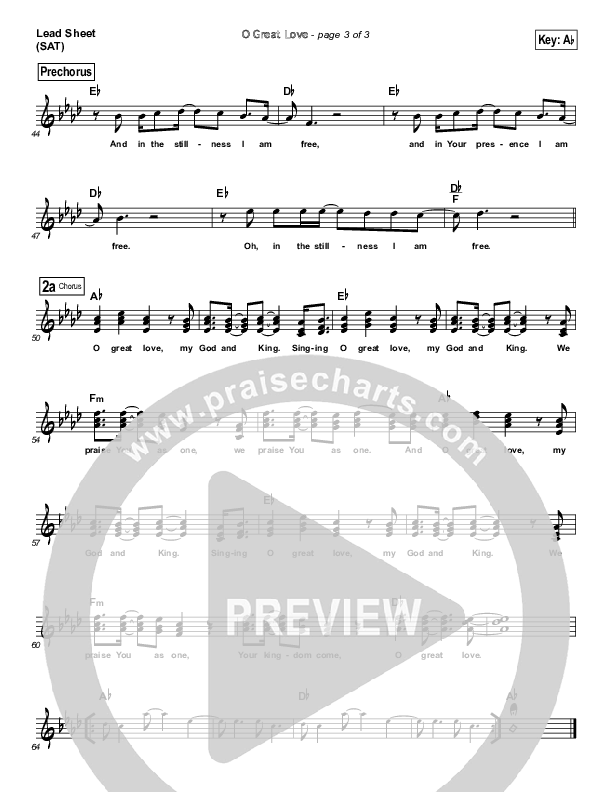 O Great Love Lead Sheet (Robbie Seay)