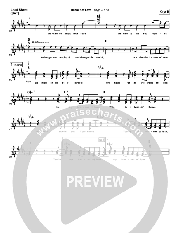 Banner Of Love Lead Sheet (SAT) (Luminate)