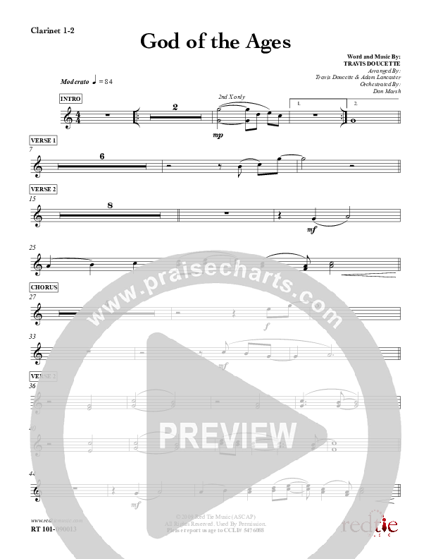 God Of The Ages Clarinet 1/2 (Charles Billingsley / Red Tie Music)