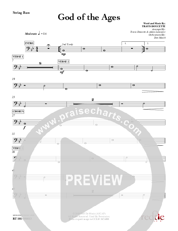 God Of The Ages Double Bass (Charles Billingsley / Red Tie Music)