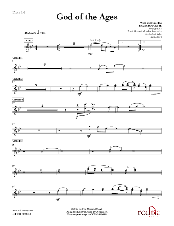 God Of The Ages Flute 1/2 (Charles Billingsley / Red Tie Music)