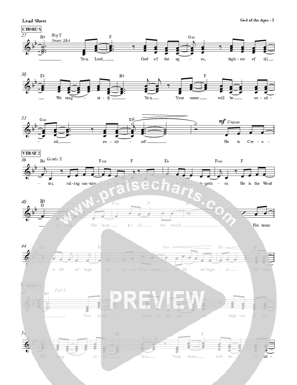 God Of The Ages Lead Sheet (SAT) (Charles Billingsley / Red Tie Music)