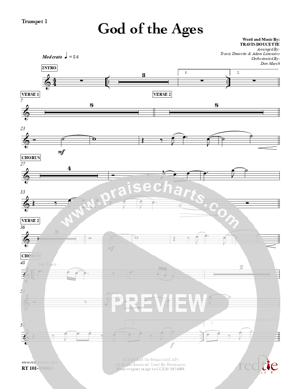 God Of The Ages Trumpet 1 (Charles Billingsley / Red Tie Music)