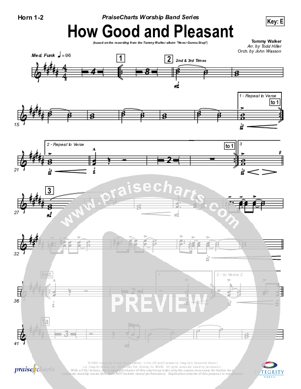 How Good And Pleasant French Horn 1/2 (Tommy Walker)