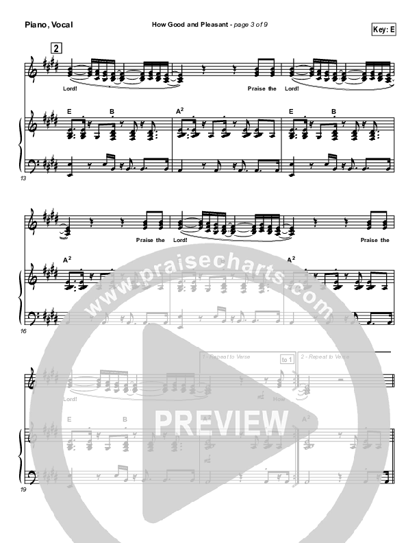 How Good And Pleasant Piano/Vocal (SATB) (Tommy Walker)