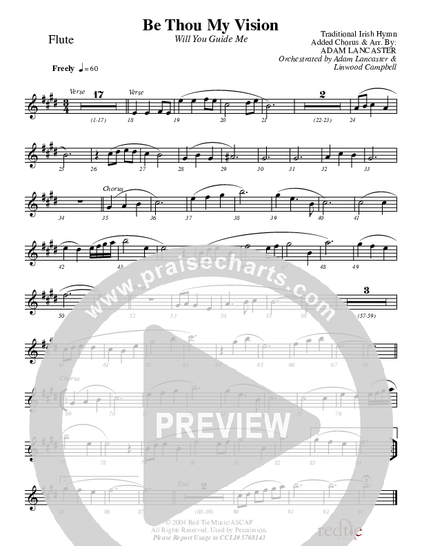 Be Thou My Vision (Will You Guide Me) Flute (Charles Billingsley / Red Tie Music)