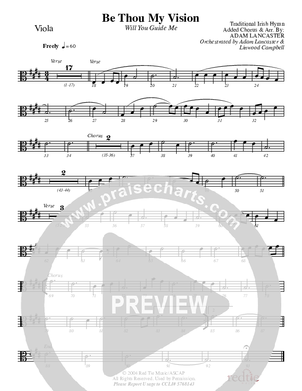 Be Thou My Vision (Will You Guide Me) Viola (Charles Billingsley / Red Tie Music)