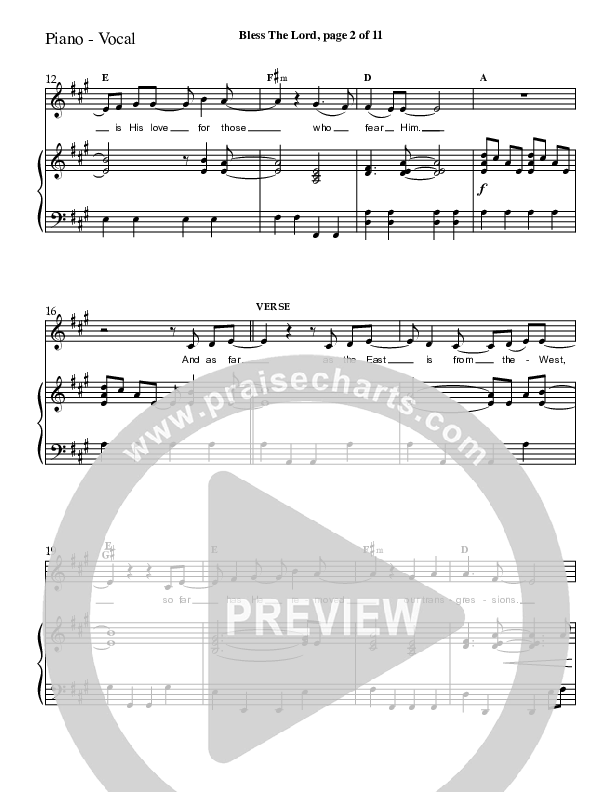 Bless The Lord Lead & Piano (Charles Billingsley / Red Tie Music)