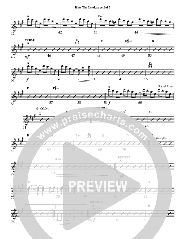 Bless The Lord Rhythm Chart (Charles Billingsley / Red Tie Music)