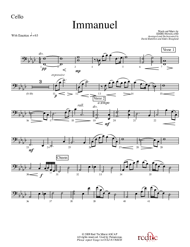 Immanuel Cello (Charles Billingsley / Red Tie Music)