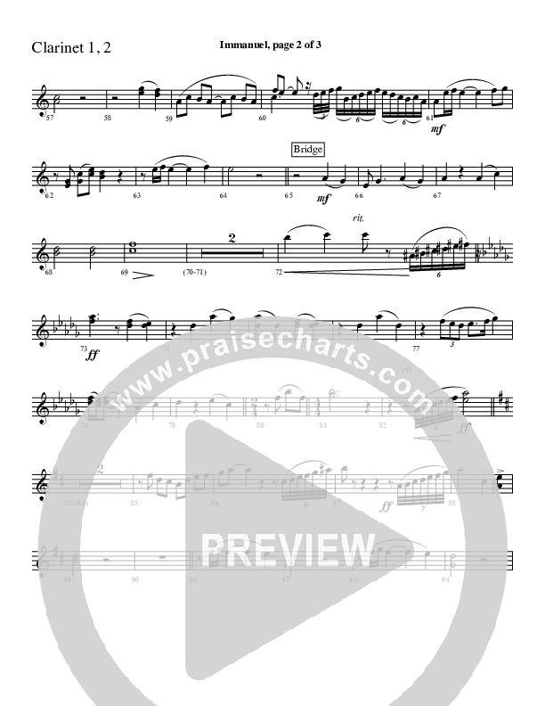 Immanuel Clarinet 1/2 (Charles Billingsley / Red Tie Music)