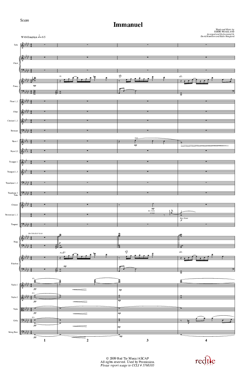 Immanuel Conductor's Score (Charles Billingsley / Red Tie Music)
