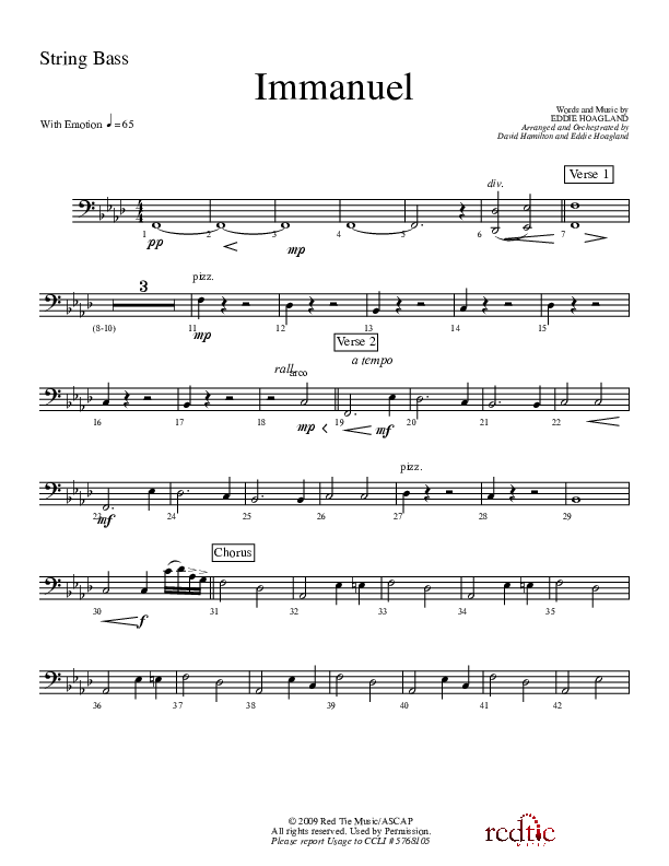 Immanuel Double Bass (Charles Billingsley / Red Tie Music)