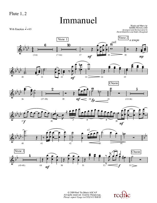 Immanuel Flute 1/2 (Charles Billingsley / Red Tie Music)