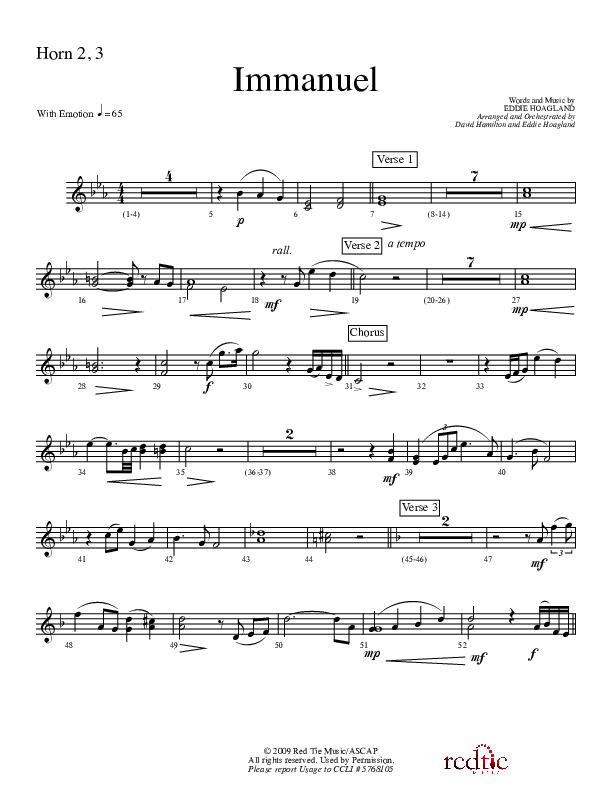 Immanuel French Horn 2 (Charles Billingsley / Red Tie Music)