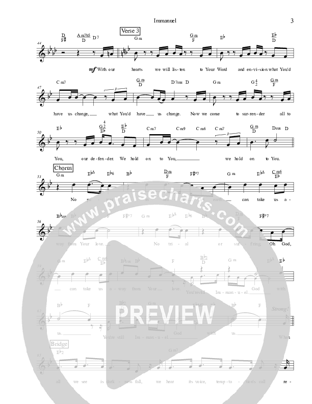 Immanuel Lead Sheet (Charles Billingsley / Red Tie Music)