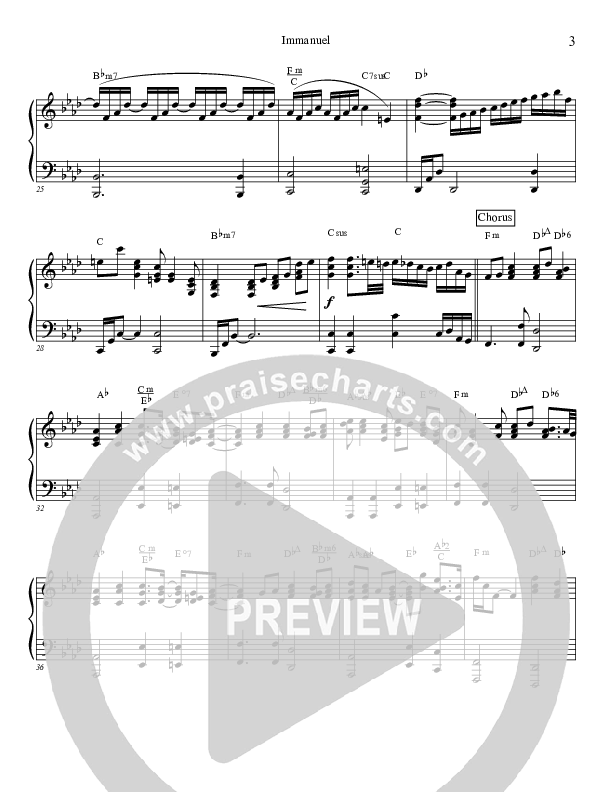 Immanuel Piano Sheet (Charles Billingsley / Red Tie Music)