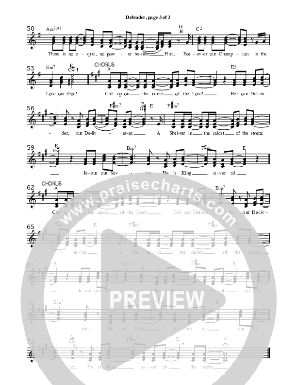 Defender Lead Sheet (Red Tie Music)